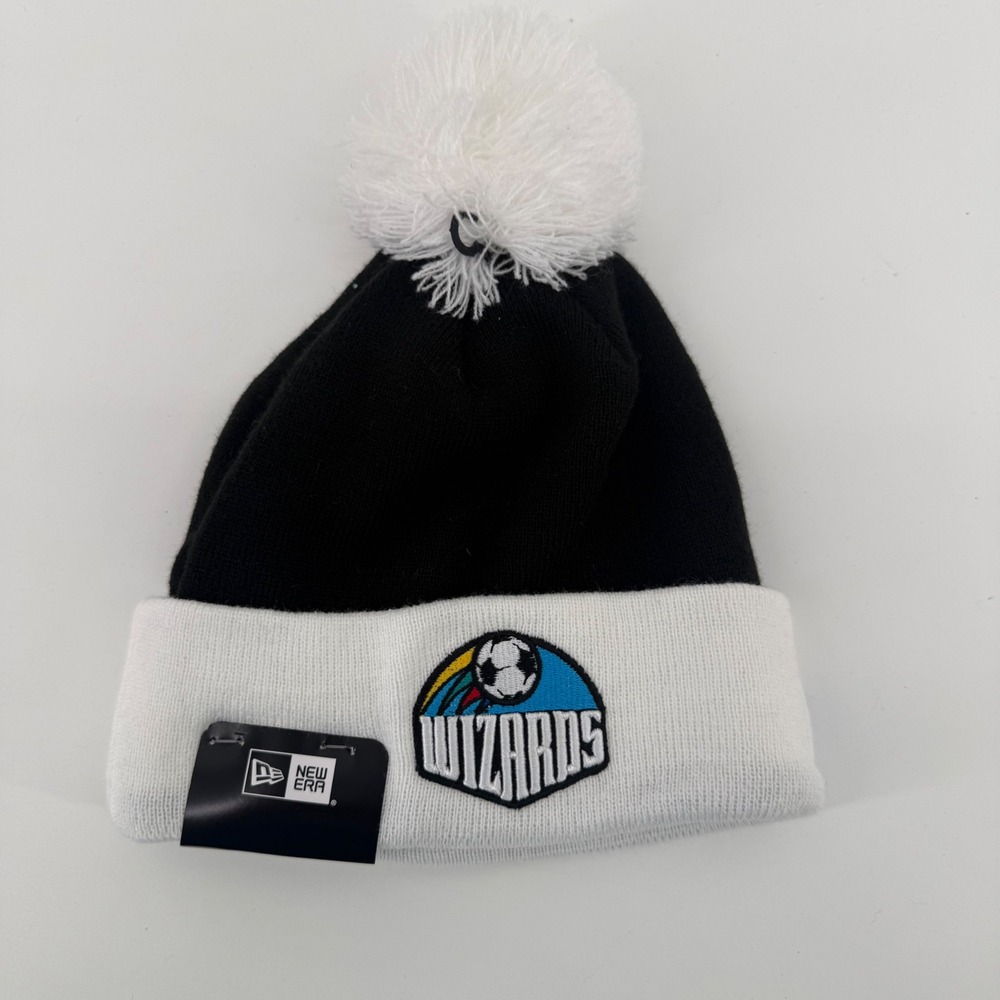 New Era Kansas City Wizards MLS Knit Pom Beanie Hat Black White 70849205 OSFA